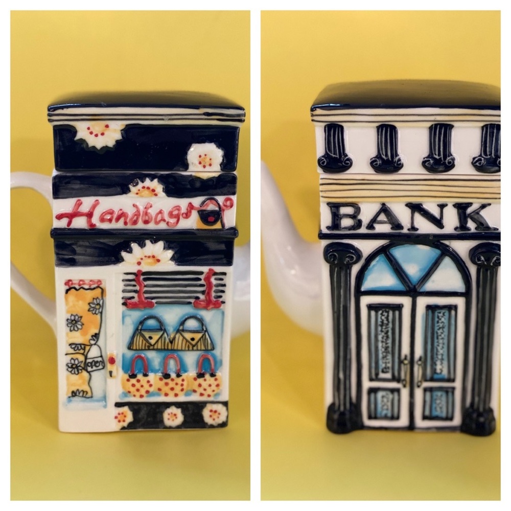 Collectible Two Sided Teapot HANDBAGS BANK